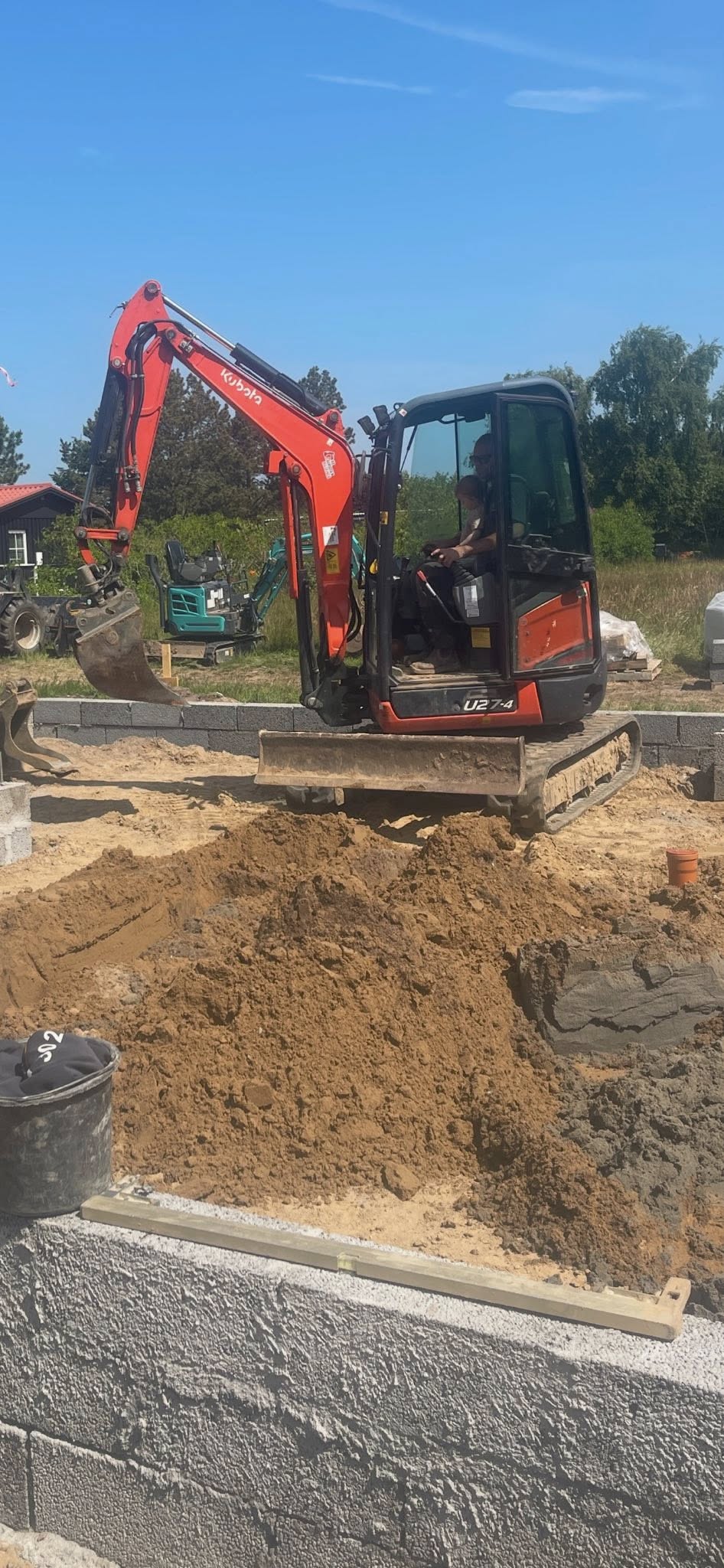 Kubota gravemaskine i arbejde